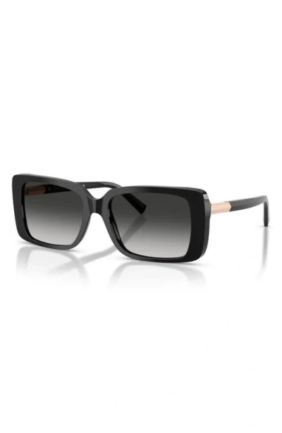 Tiffany & Co . 55mm Gradient Rectangular Sunglasses In Black