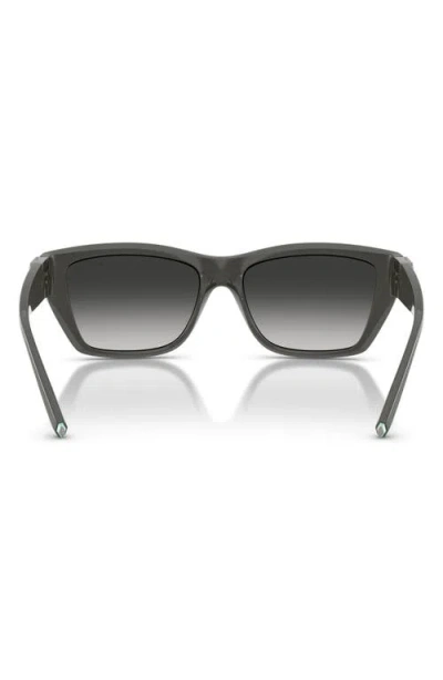 Tiffany & Co . 56mm Rectangular Sunglasses In Gray