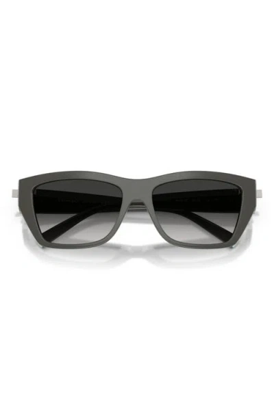 Tiffany & Co . 56mm Rectangular Sunglasses In Gray