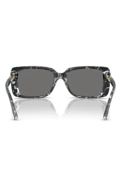 Tiffany & Co . 55mm Polarized Rectangular Sunglasses In Black