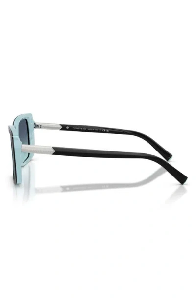 Tiffany & Co . 55mm Gradient Rectangular Sunglasses In Black