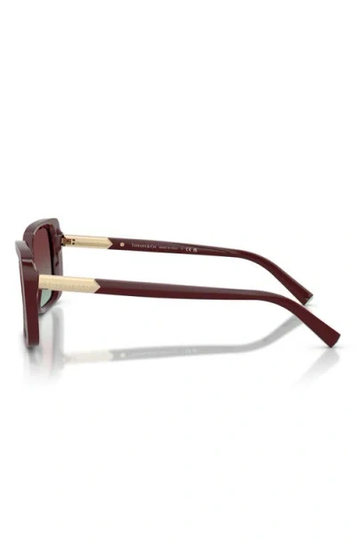 Tiffany & Co . 55mm Gradient Rectangular Sunglasses In Burgundy