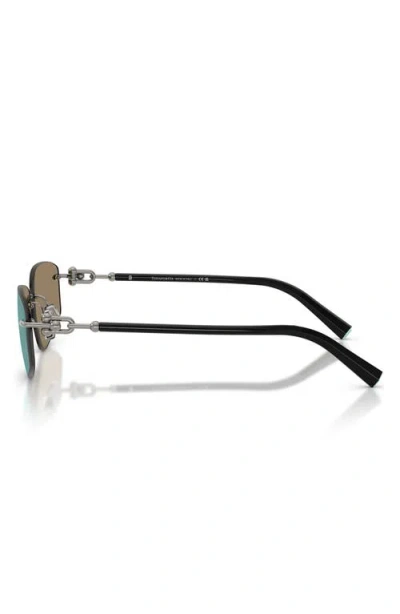 Tiffany & Co . 59mm Irregular Rectangular Sunglasses In Silver
