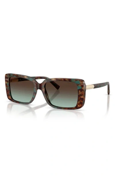 Tiffany & Co . 55mm Gradient Rectangular Sunglasses In Brown