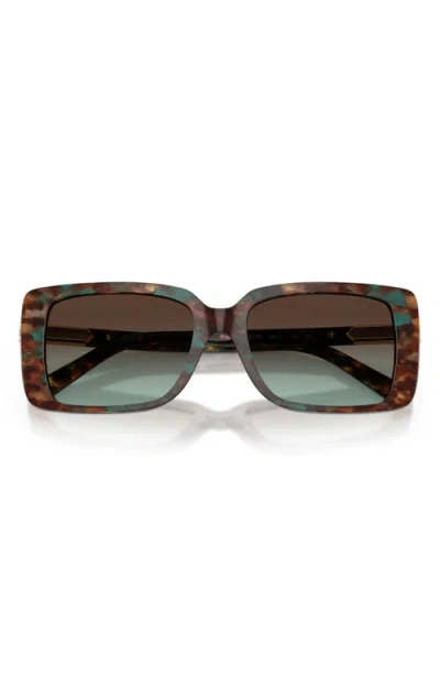 Tiffany & Co . 55mm Gradient Rectangular Sunglasses In Brown