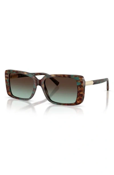 Tiffany & Co . 55mm Gradient Rectangular Sunglasses In Brown