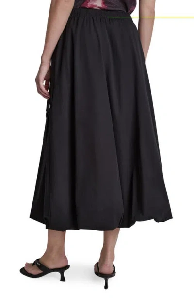 Dkny Bubble Cargo Pull On Midi Skirt In Black