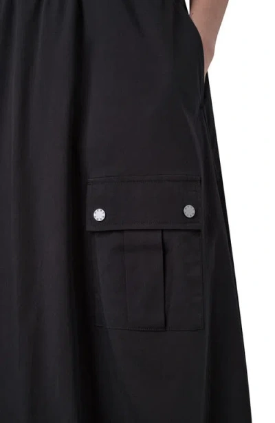 Dkny Bubble Cargo Pull On Midi Skirt In Black