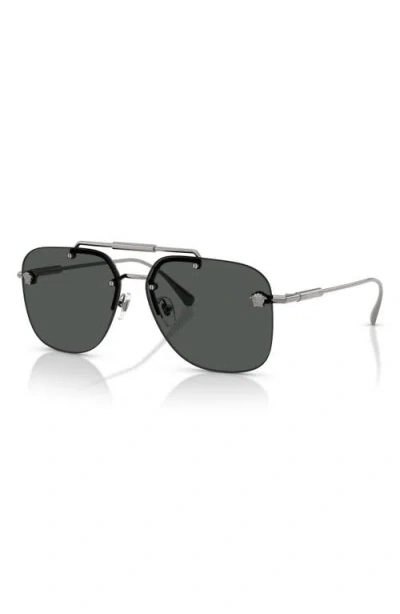 Versace 60mm Square Sunglasses In Silver