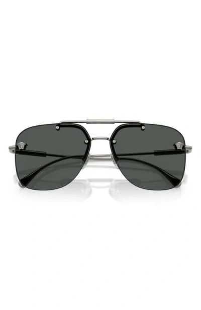 Versace 60mm Square Sunglasses In Silver