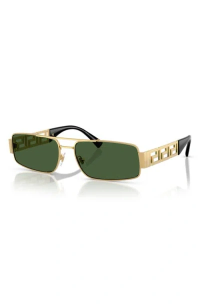 Versace 60mm Rectangular Sunglasses In Green