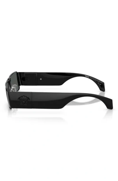 Versace 57mm Rectangular Sunglasses In Black