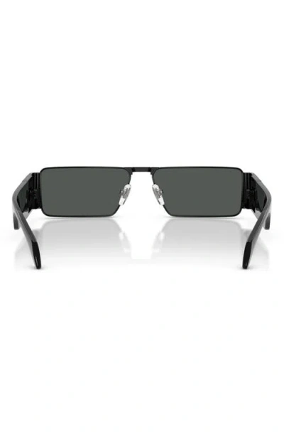 Versace 57mm Rectangular Sunglasses In Black