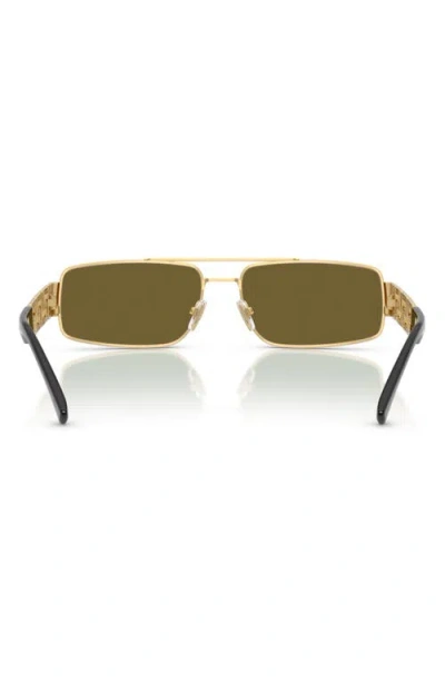 Versace 60mm Rectangular Sunglasses In Gold