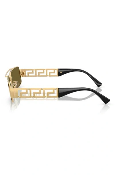 Versace 60mm Rectangular Sunglasses In Gold