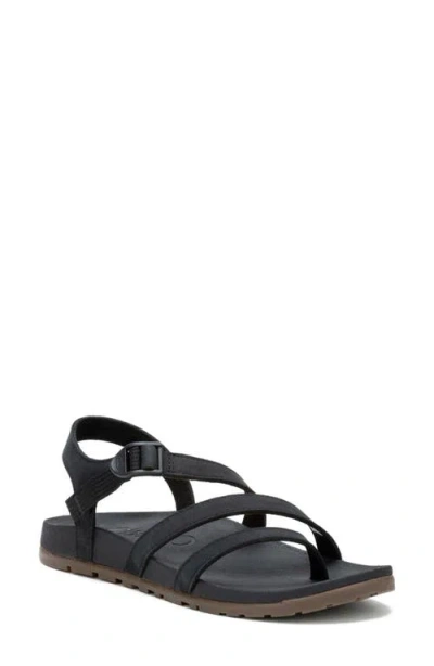 Chaco Lowdown Leather Strappy In Black