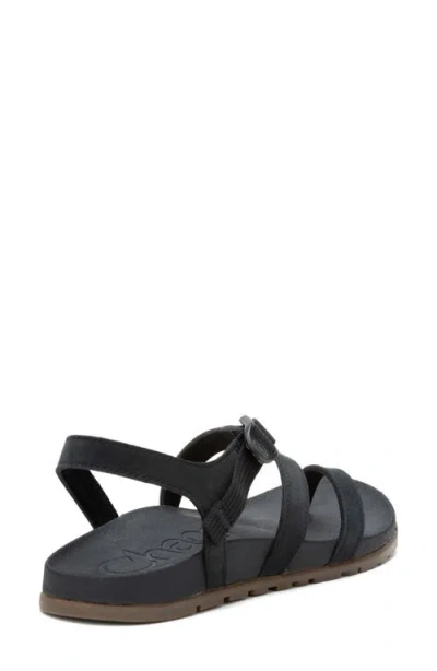 Chaco Lowdown Leather Strappy In Black