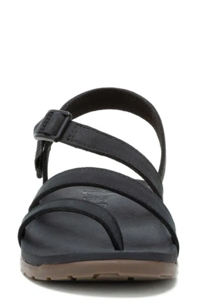 Chaco Lowdown Leather Strappy In Black