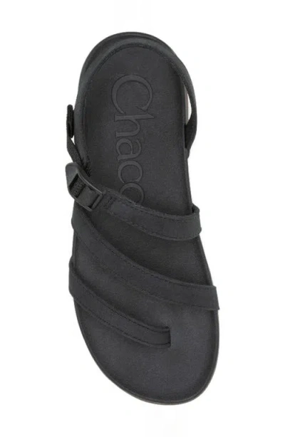 Chaco Lowdown Leather Strappy In Black