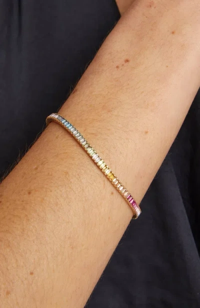 Aurate New York Ombré Rainbow Baguette Tennis Bracelet In Multi
