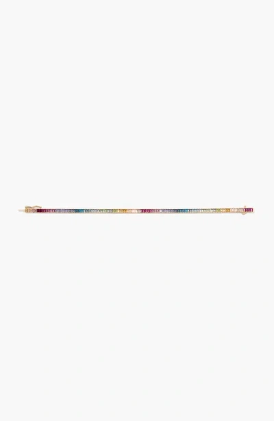 Aurate New York Ombré Rainbow Baguette Tennis Bracelet In Multi