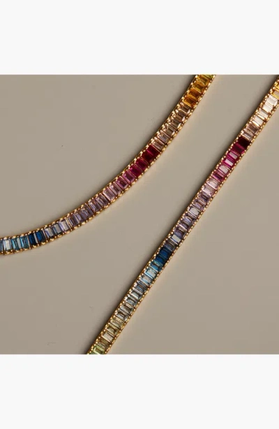 Aurate New York Ombré Rainbow Baguette Tennis Bracelet In Multi