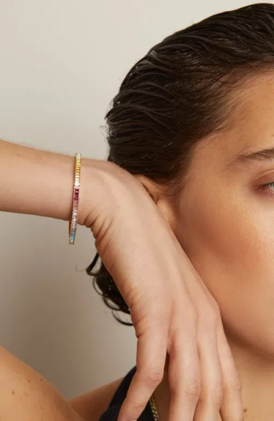 Aurate New York Ombré Rainbow Baguette Tennis Bracelet In Multi