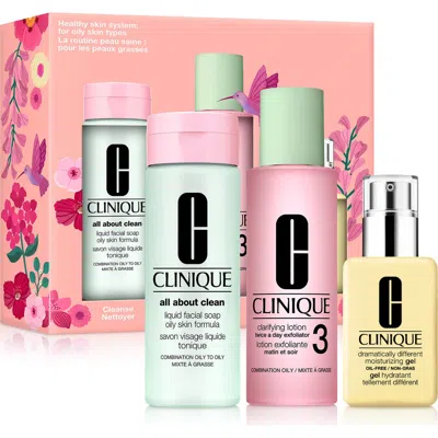 Clinique Healthy Skin 3-step System: For Combination To Oily Skin Gift Set $84 Value In Transparent