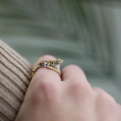 Bill Skinner Studio Clouded Leopard Open Ring In Gold