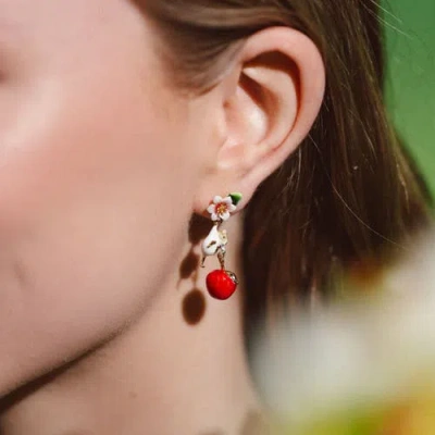 Bill Skinner Studio Apple Blossom & Mouse Drop Earrings In Multi
