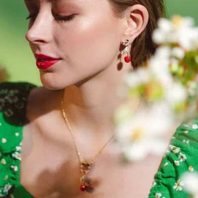 Bill Skinner Studio Apple Blossom & Mouse Drop Earrings In Multi
