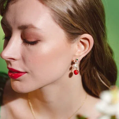 Bill Skinner Studio Apple Blossom & Mouse Drop Earrings In Multi
