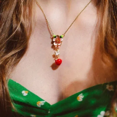 Bill Skinner Studio Apple & Mouse Blossom Pendant In Multi