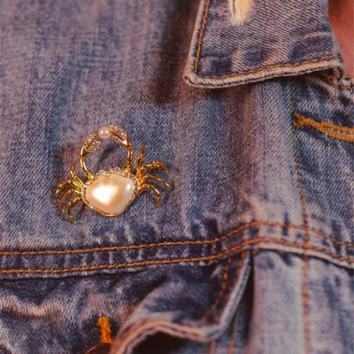 Bill Skinner Studio Crab Brooch In Multi