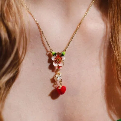 Bill Skinner Studio Apple & Mouse Blossom Pendant In Multi