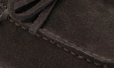 Mango Suede Moccasin With Bow Chocolate In Brown