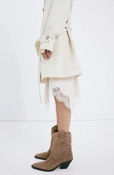 Mango Studs Suede Ankle Boots In Brown