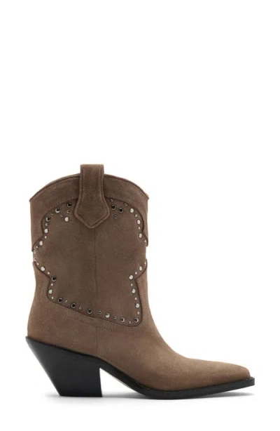 Mango Studs Suede Ankle Boots In Brown