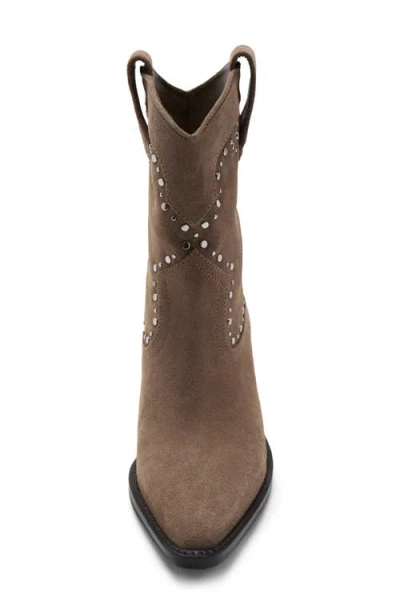 Mango Studs Suede Ankle Boots In Brown