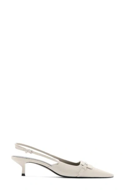 Mango Slingback Kitten Heel Pump In White