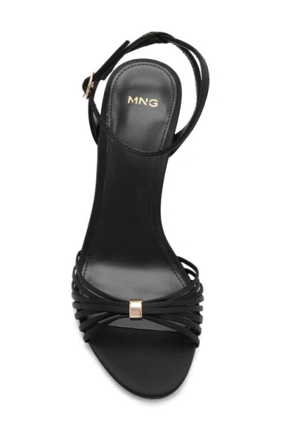 Mango Strappy Sandal In Black