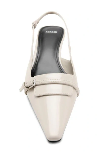 Mango Slingback Kitten Heel Pump In White