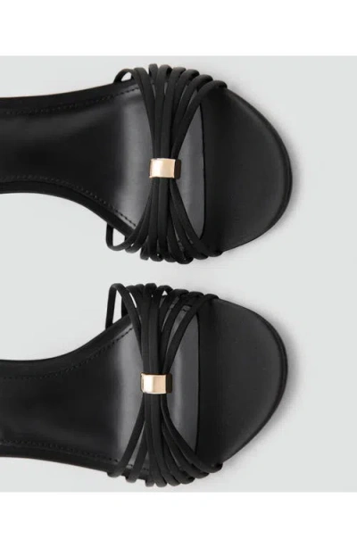 Mango Strappy Sandal In Black