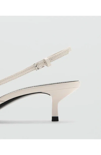 Mango Slingback Kitten Heel Pump In White