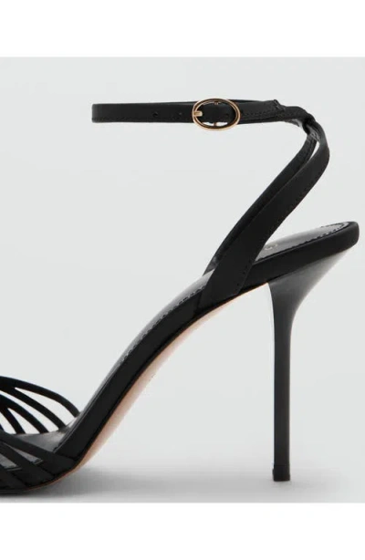 Mango Strappy Sandal In Black