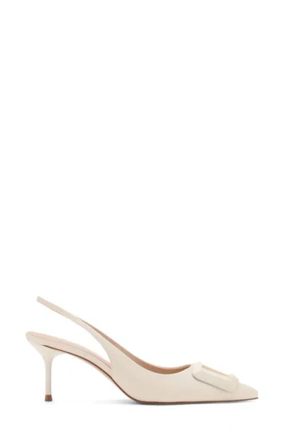 Mango Slingback Pointed Toe Pump In Metallic