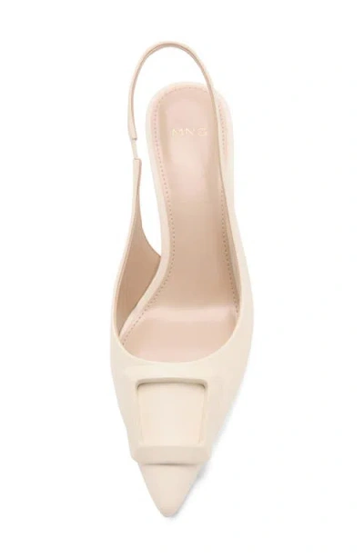 Mango Slingback Pointed Toe Pump In Metallic