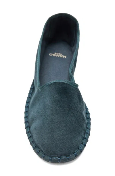 Mango Velour Loafer In Blue