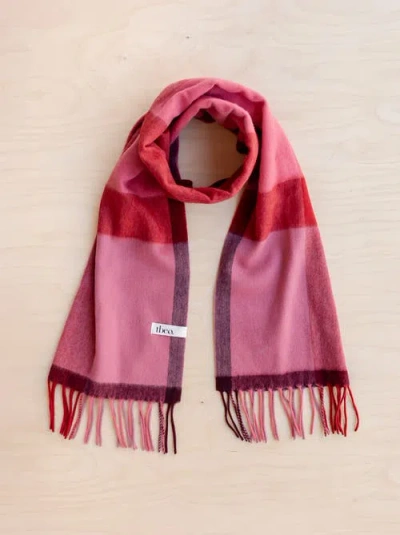 Tbco Lambswool Geomteric Pattern Oversized Scarf In Pink