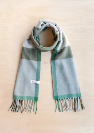 Tbco Lambswool Geomteric Pattern Oversized Scarf In Gray